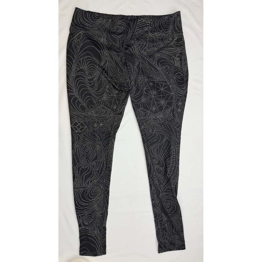 Mossimo Supply Co Womens Black White Geometric Dot Swirl Leggings Large